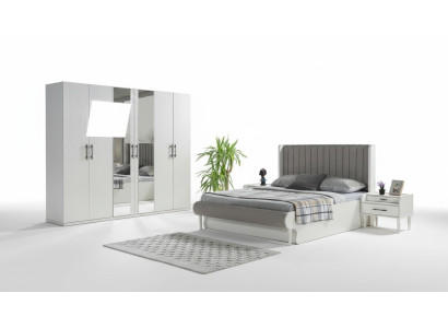 Komplettschlafzimmer 4-teilig Bett Schrank Nachttische modern