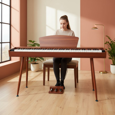 Digitální piano Domácí piano Digitální klávesnice 135cm třešňově červená