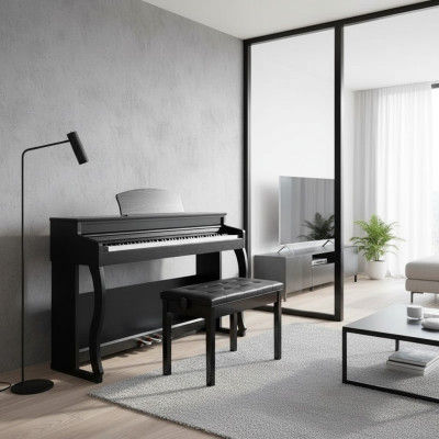 Schwarzes Piano Digitalpiano Stage Klavier Hochglanz Heimklavier