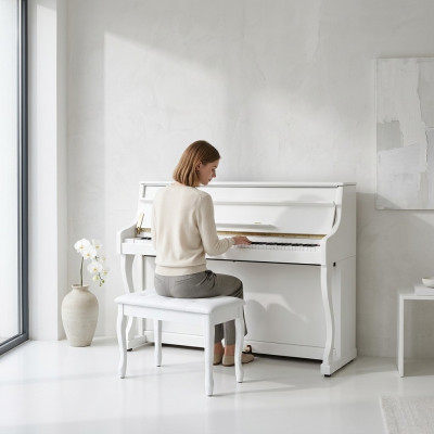 Massives Digitalpiano mit vollständig aufklappbarem Deckel, edler Verarbeitung