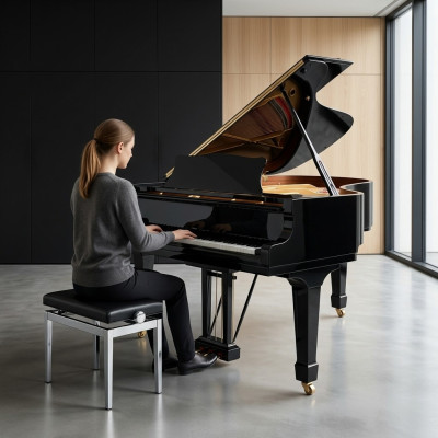 Schwarzer Flügel Klavier Digitalpiano Flügelklavier Hochglanz Piano