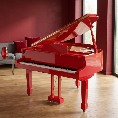 Klavier Digitalpiano Flügelklavier Hochglanz Rotes Piano Klaviere