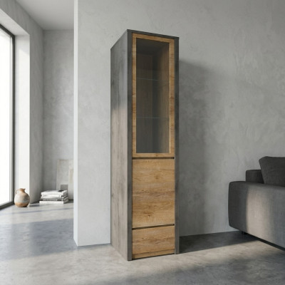 Vitrinenschrank Anrichte Buffet Vitrine Schrank Schublade Glas-Regale
