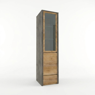 Vitrinenschrank Anrichte Buffet Vitrine Schrank Schublade Glas-Regale