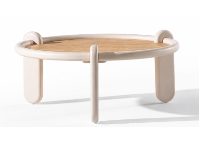 2x Beistelltisch Stil modern Farbe beige Wohnzimmer neu praktisch Rund