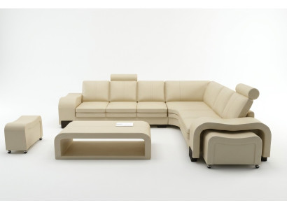 LEDERSOFA XXL WOHNLANDSCHAFT GARNITUR LEDER ECKCOUCH GARNITUR ECKSOFA POLSTER