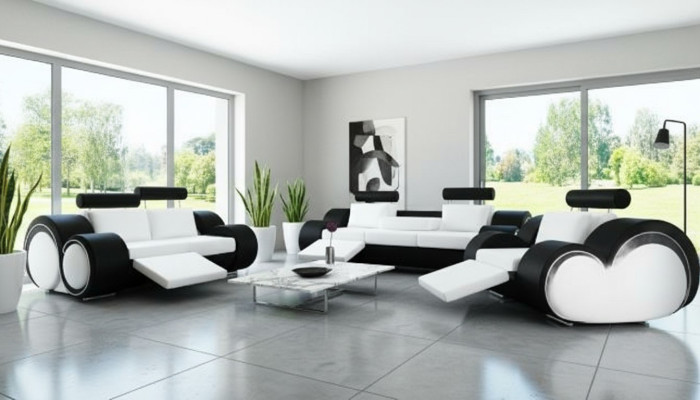 LEDERSOFA 321 SOFAGARNITUR SITZER RELAX POLSTERGARNITUR COUCH COUCHGARNITUR
