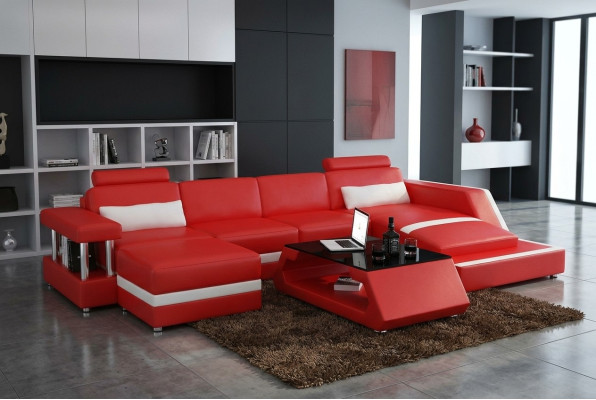 Designer Ecksofa Sofa Wohnlandschaft Big Modernes Ledersofa Couch Hamburg III