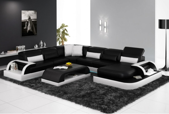 Ledersofa Couch Wohnlandschaft Ecksofa Eck Garnitur Design Modern Neu Sofa L6012