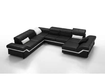 LEDERSOFA XXL WOHNLANDSCHAFT ECKSOFA DESIGN SOFA COUCH GARNITUR ECKCOUCH NEU