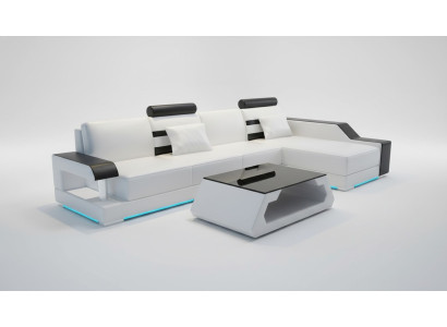 Ledersofa Couch Wohnlandschaft Ecksofa Eck Dekor Design Modern Garnitur
