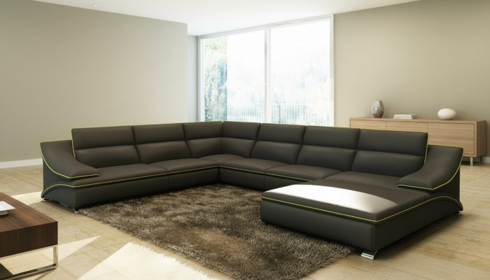 Ecksofa Ledersofa Polster Wohnlandschaft Couch Sofa Eckgarnitur U Form EltmannG