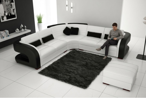 LEDROVÁ SOFA Design WOHNLANDSCHAFT COUCH GARNITUR POLSTERECKE ECKCOUCH SOFA Bergamo