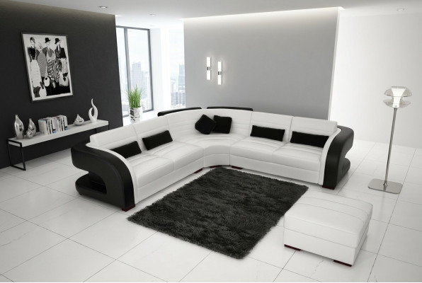 LEDROVÁ SOFA Design WOHNLANDSCHAFT COUCH GARNITUR POLSTERECKE ECKCOUCH SOFA Bergamo