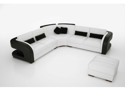 LEDROVÁ SOFA Design WOHNLANDSCHAFT COUCH GARNITUR POLSTERECKE ECKCOUCH SOFA Bergamo