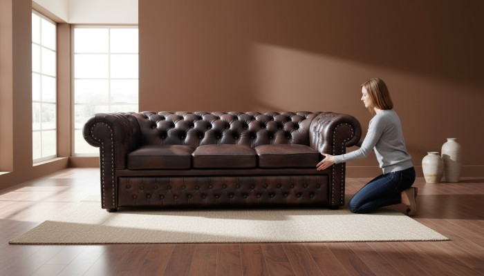 Chesterfield Sofa Couch Ledersofa Polster Garnitur Leicester Wohn Couchen Neu