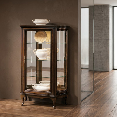 Klassische Vitrine Schrank Italienische Möbel Vitrinenschrank Vitrinen Neu WW3-4