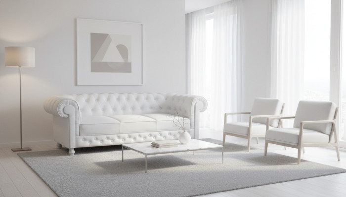 Chesterfield Couch Sofa Garnitur 3 Sitzer Polster Leder Sofas Couchen WHITTBY