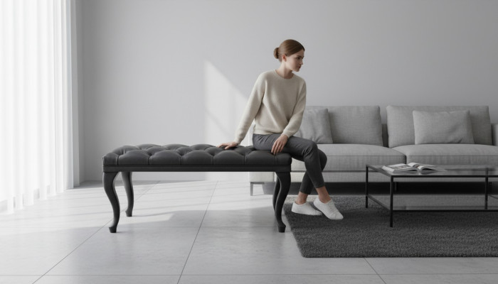Chesterfield Hocker Beistellhocker Ottomane Couch Leder Stoff Textil Beistell