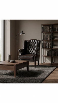 Chesterfield křeslo s ušáky pohovka relaxační kožená pohovka sedačka C.15