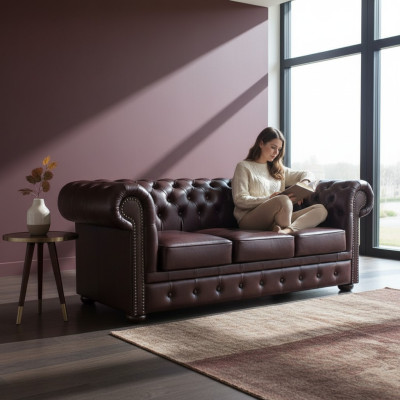 Chesterfield Sofa Couch Polster 3 Sitz Klassische Couchen Garnitur Neu