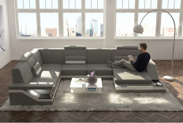 Designer U-Form Pohovka Rozkládací rohová sedací souprava Rohová sedací souprava Pohovka Obývací stěna