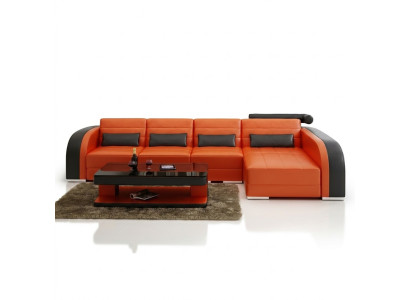 Velká pohovka Sofa Wohnlandschaft Polster Eck Leder Sofa Garnitur Couchen Bergamo