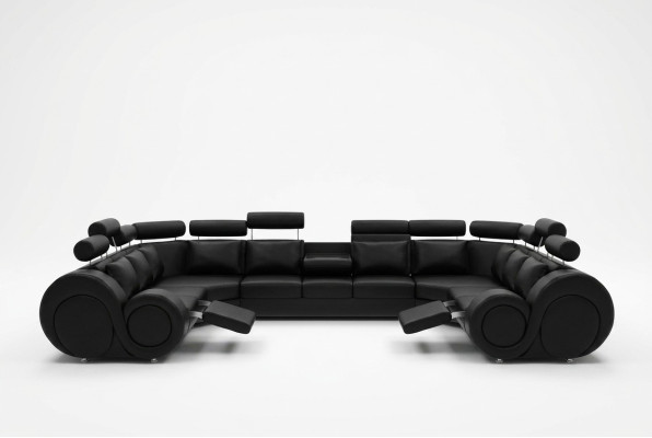 Ecksofa Ledersofa Polster Couch XXL Big Wohnlandschaft Ledersofa Sofa Berlin 6
