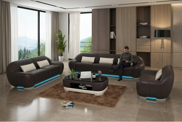 Ledersofa Couch Sofagarnitur Ecksofa Eck Garnitur Design Dekor Modern Sofa