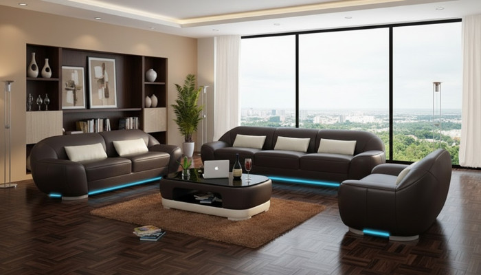 Ledersofa Couch Sofagarnitur Ecksofa Eck Garnitur Design Dekor Modern Sofa