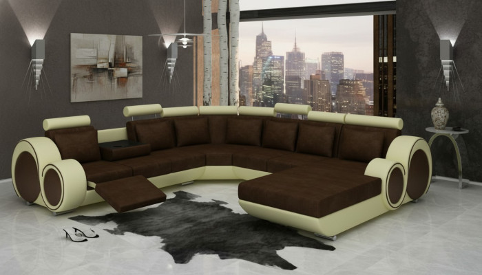 TEXTILNÍ POHOVKA XXL OBÝVACÍ LANDŠAFT TKANINA Pohovka BIG SOFA UHOLNÍKOVÝ ROH SOFA NOVÝ