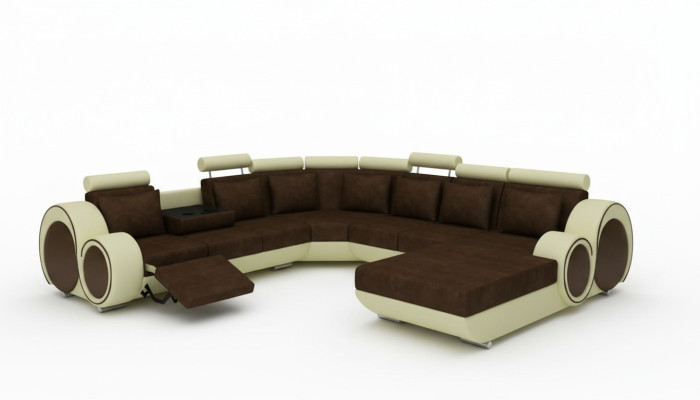 TEXTILNÍ POHOVKA XXL OBÝVACÍ LANDŠAFT TKANINA Pohovka BIG SOFA UHOLNÍKOVÝ ROH SOFA NOVÝ
