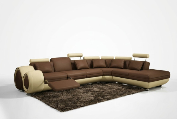 LEDERSOFA DESIGNER LEDERCOUCH ECKSOFA GARNITUR SOFA WOHNLANDSCHAFT NEU SCHWARZ