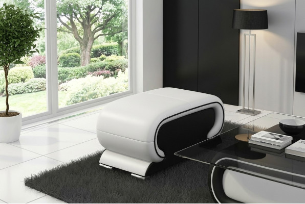 Designer kožený polštář Lounge Hocker gauč Sofa Beistell Fernseh