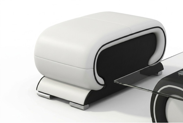 Designer kožený polštář Lounge Hocker gauč Sofa Beistell Fernseh