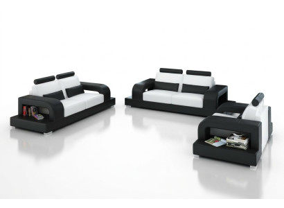 Ledersofa Couch Wohnlandschaft 3+2+1 Sitzer Garnitur Modern Design Sofa