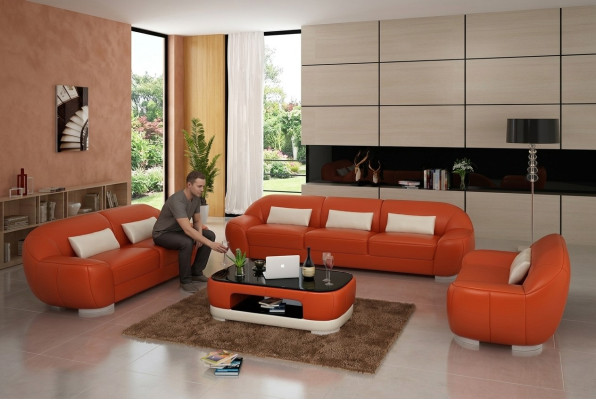 Kožená pohovka gauč obývací souprava rohová sedací souprava sedací souprava Moderní design