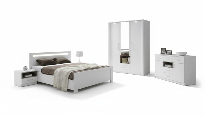 Elegantní bílá postel v rafinovaném moderním stylu ve špičkové kvalitě