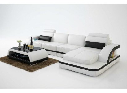Ledersofa Couch Wohnlandschaft Ecksofa Eck Garnitur Design Modern Sofa G8011C