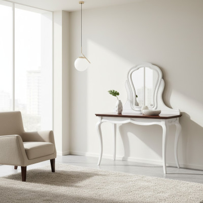 Echtholz Tisch Klassische Konsole Spiegel Kommode Schminktisch Schlafzimmer Neu