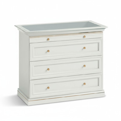 Kommode + Virtrine Schmuck Uhren Begehbarer Schrank Massiv Echtholz V-KG Kommode