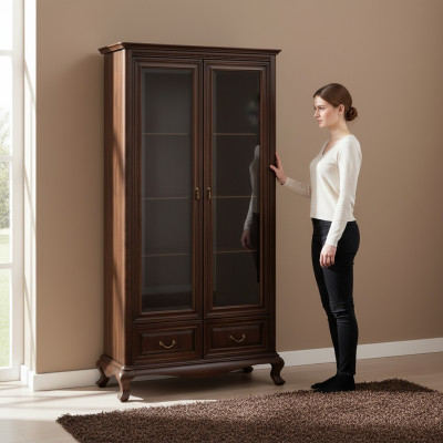 Klasická skříňka na vitrínu Vitrinenschrank Vitrinen Neu V-W2 sklo