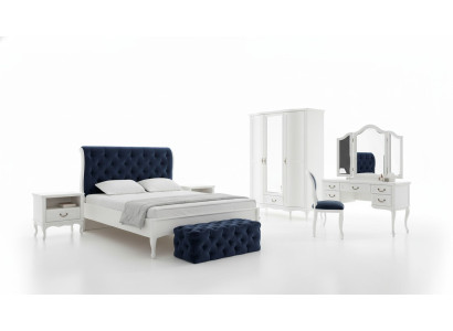 Schlafzimmer Set Designer Chesterfield Bett Nachttische Kommode Schrank Möbel