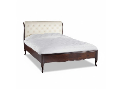 Postel Chesterfield Lůžková manželská postel Italský nábytek Dřevo Kůže Textilní