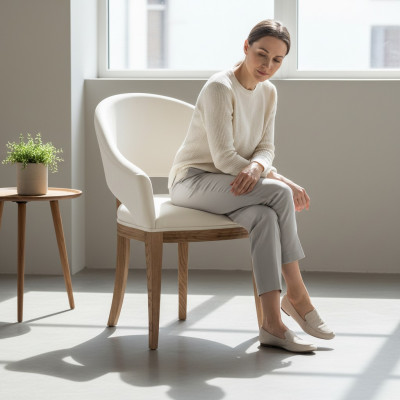 Klassischer Designer Polster Stuhl Gepolstert Stühle TExtil Leder Stoff CM-U2