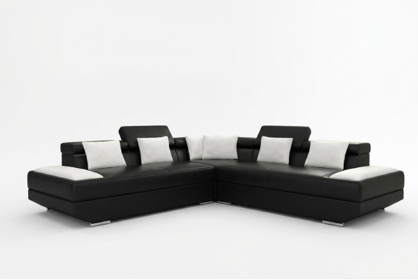 Wohnlandschaft Polster Ecke Eck Sofa Couch Garnitur Landschaft Leder Neu - 2719B