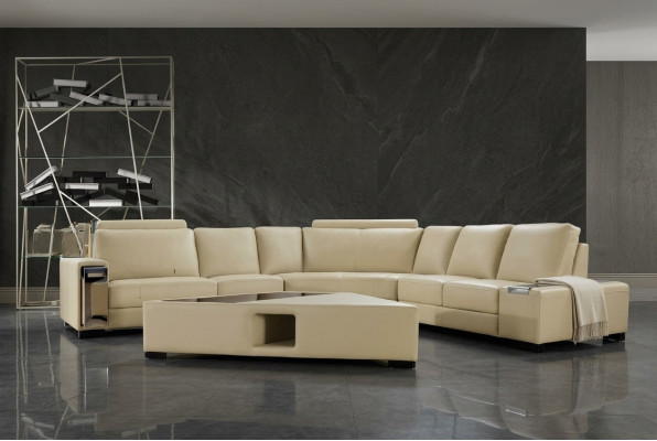 Ledersofa Ecksofa Sofa Couch Design Sitz Polster Garnitur Wohnlandschaft 2348