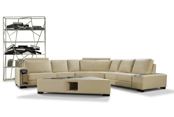 Ledersofa Ecksofa Sofa Couch Design Sitz Polster Garnitur Wohnlandschaft 2348