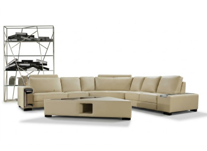 Ledersofa Ecksofa Sofa Couch Design Sitz Polster Garnitur Wohnlandschaft 2348