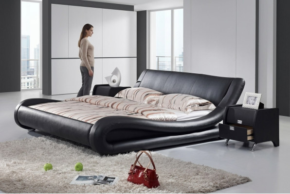 XXL manželská postel z kůže postel postele kůže polštář manželské designérské nové
